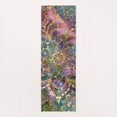 Modern Gold Mandala Blue Paarse Nebula - Aangepast Yogamat (Achterkant)