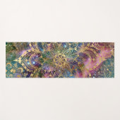 Modern Gold Mandala Blue Paarse Nebula - Aangepast Yogamat (Voorkant (horizontaal))