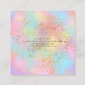 Modern Gold Mandala pasta gradiënt Makeup Artist Vierkante Visitekaartje (Achterkant)