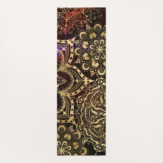 Modern Gold Mandala Pattern Custom Name Yogamat (Achterkant)