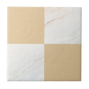 Modern Gold Marble Geometric Checker Tegeltje