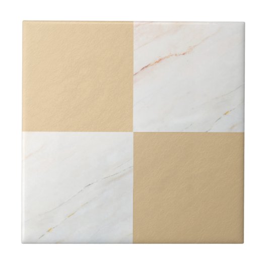 Modern Gold Marble Geometric Checker Tegeltje (Voorkant)