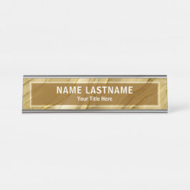 Modern Gold Marble Sign for Business & Office Desk Bureau Naambordje