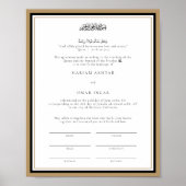 Modern Gold Marriage Certificate Wedding Keepslag Poster (Voorkant)