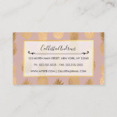Modern Gold Mauve Pink Pineapple Patroon Visitekaartje (Achterkant)