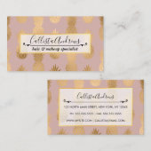 Modern Gold Mauve Pink Pineapple Patroon Visitekaartje (Voorkant / Achterkant)