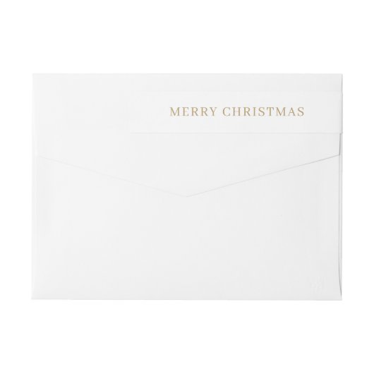 Modern Gold Merry Christmas Retouradres (Achterkant)