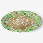 Modern Gold Merry kerst op groen Papieren Bordje (Gekanteld)