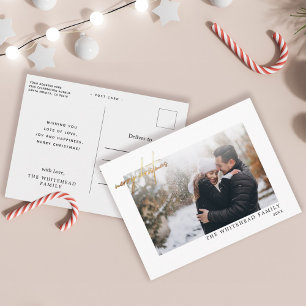 Modern Gold Merry kerstcadeau wit Briefkaart