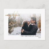 Modern Gold Merry kerstcadeau wit Briefkaart (Voorkant)