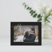 Modern Gold Merry kerstcadeau zwart Briefkaart (Staand voorkant)