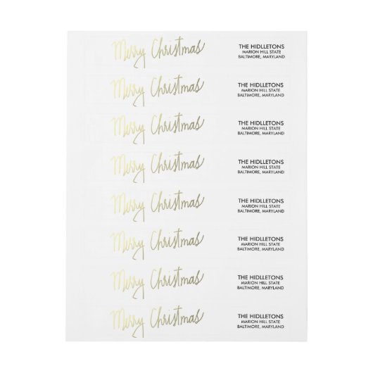 Modern Gold Merry-kersthandgeschreven script (Vel)