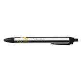 Modern, Gold met Stripes, Wyoming Zwarte Inkt Pen (Bodem)