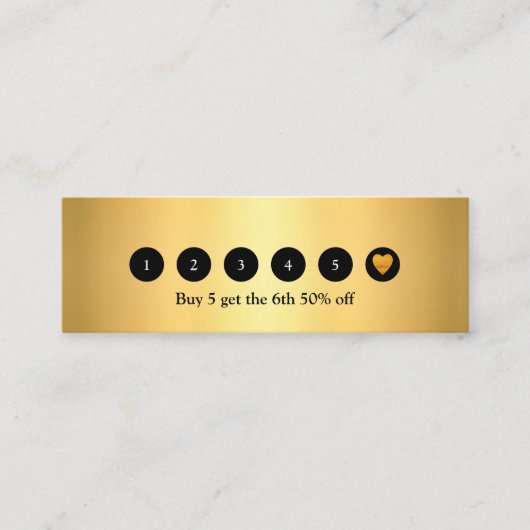 Modern Gold Metallic 6 Punch Loyalty Card (Voorkant)
