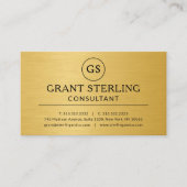 Modern Gold Metallic Consultant Luxury Monogram Visitekaartje (Voorkant)