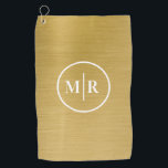 Modern Gold Metallic Monogram Golf Golfhanddoek<br><div class="desc">A simple modern gold metallic textured monogram golf towel. Designed for you by Blackberry Boulevard.</div>