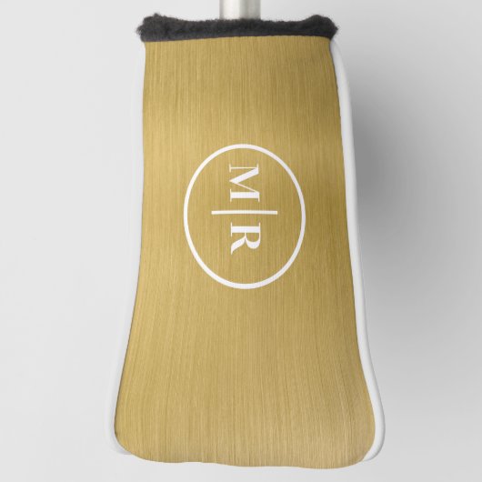 Modern Gold metallic Monogram Golf Golfheadcover (Draai 90)