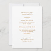 Modern Gold Minimalist Photo Afstuderen Invitation Kaart (Achterkant)