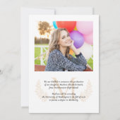 Modern Gold Monogram Afstuderen Foto Afstuderen Aankondiging (Achterkant)