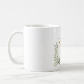 Modern Gold Monogram Greenery Floral Koffiemok (Links)