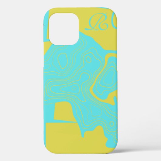 Modern Gold Monogram Hoesje-Mate iPhone Case (Achterkant)