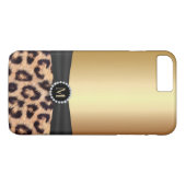 Modern Gold Monogram Leopard Case-Mate iPhone Case (Achterkant (Horizontaal))