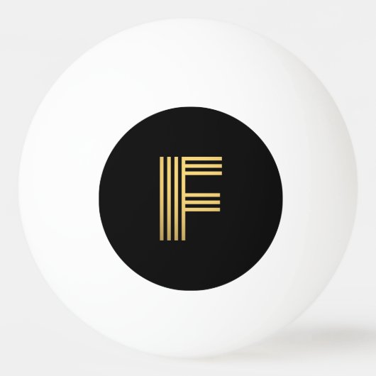 Modern Gold Monogram Ping Pong Ball (Voorkant)