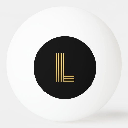 Modern Gold Monogram Ping Pong Ball (Voorkant)