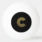 Modern Gold Monogram Ping Pong Ball (Achterkant)