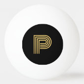 Modern Gold Monogram Ping Pong Ball (Achterkant)