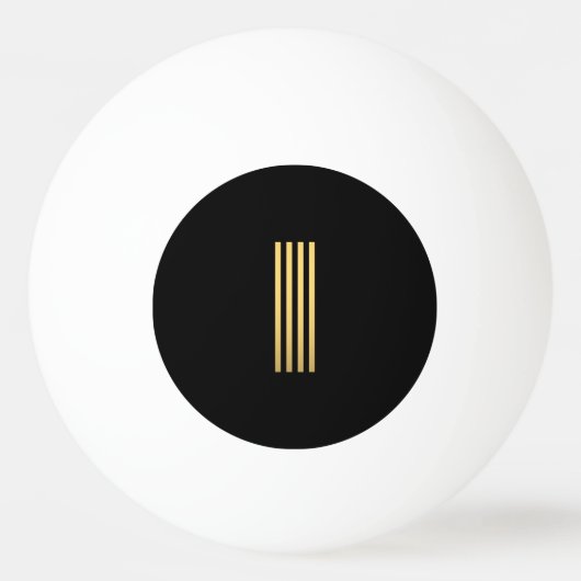 Modern Gold Monogram Ping Pong Ball (Voorkant)