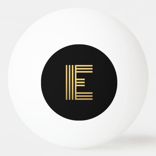 Modern Gold Monogram Ping Pong Ball (Voorkant)