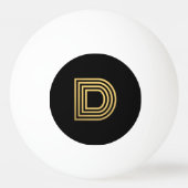 Modern Gold Monogram Ping Pong Ball (Achterkant)