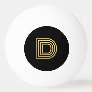 Modern Gold Monogram Ping Pong Ball