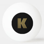 Modern Gold Monogram Ping Pong Ball (Achterkant)