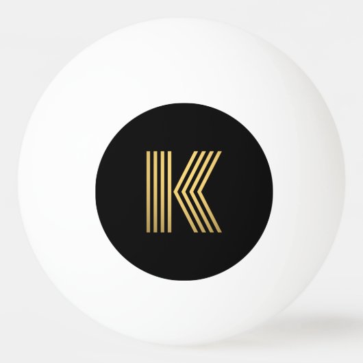 Modern Gold Monogram Ping Pong Ball (Voorkant)