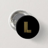 Modern Gold Monogram Ronde Button 3,2 Cm (Voorkant /achterkant)