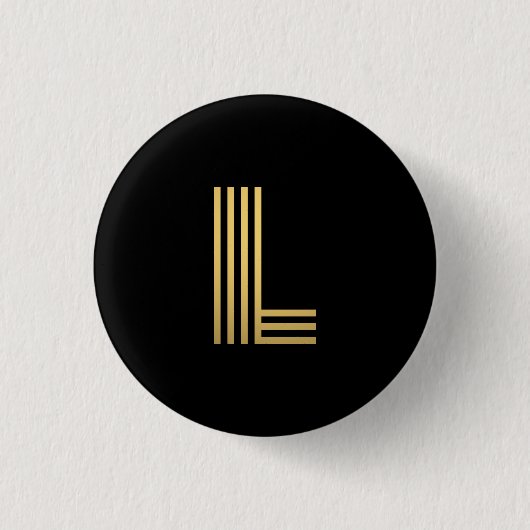 Modern Gold Monogram Ronde Button 3,2 Cm (Voorkant)