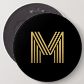 Modern Gold Monogram Ronde Button 6,0 Cm (Voorkant /achterkant)