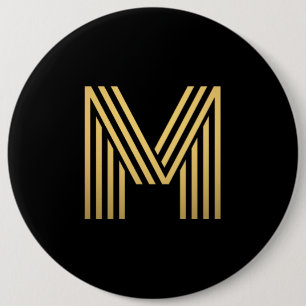Modern Gold Monogram Ronde Button 6,0 Cm