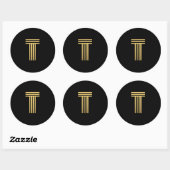 Modern Gold Monogram Ronde Sticker (Vel)