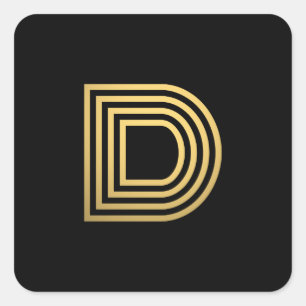 Modern Gold Monogram Vierkante Sticker