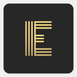 Modern Gold Monogram Vierkante Sticker