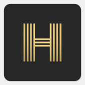 Modern Gold Monogram Vierkante Sticker (Voorkant)