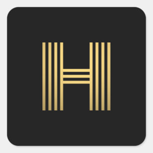 Modern Gold Monogram Vierkante Sticker