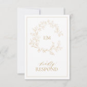 Modern Gold Monogram Wedding RSVP-kaart RSVP Kaartje (Voorkant)