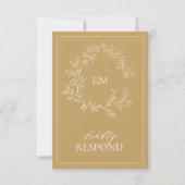 Modern Gold Monogram Wedding RSVP-kaart RSVP Kaartje (Voorkant)
