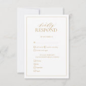Modern Gold Monogram Wedding RSVP-kaart RSVP Kaartje (Achterkant)