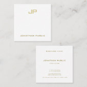 Modern Gold Monogrammed Cool Smart Sjabloon Vierkante Visitekaartje (Voorkant / Achterkant)