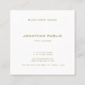 Modern Gold Monogrammed Cool Smart Sjabloon Vierkante Visitekaartje (Achterkant)